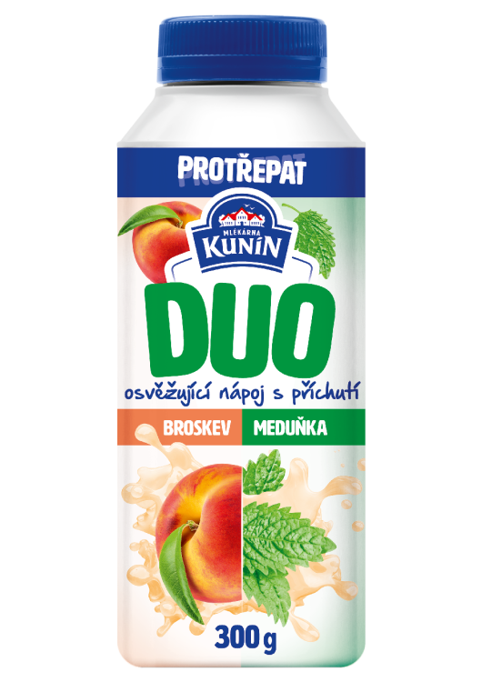 Obrázek k výrobku 2024 - Jogurt drink KUNÍN DUO broskev&meduňka