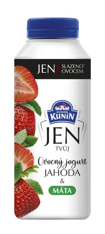 Obrázek k výrobku 1961 - Jogurt drink KUNÍN JEN jahoda & máta