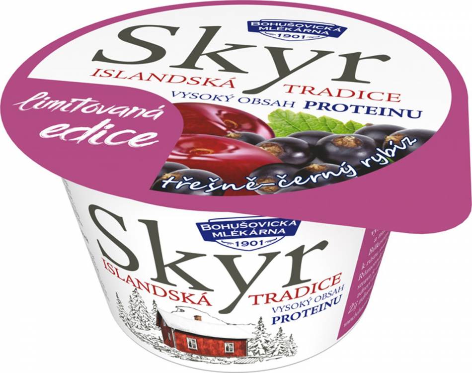 Obrázek k výrobku 2152 - Jogurt Skyr 0.1% třešeň-černý rybíz