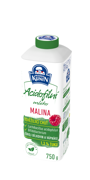 Obrázek k výrobku 5856 - Mléko acidofilní malinové Kunín
