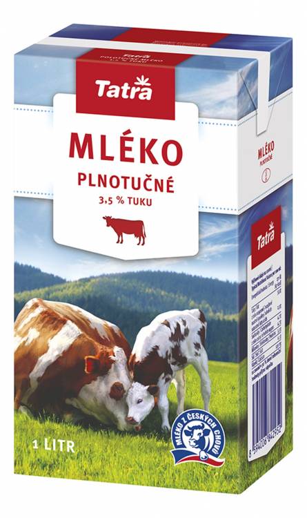 Obrázek k výrobku 2128 - Mléko trv.plnotučné 1l 3.5% Tatra