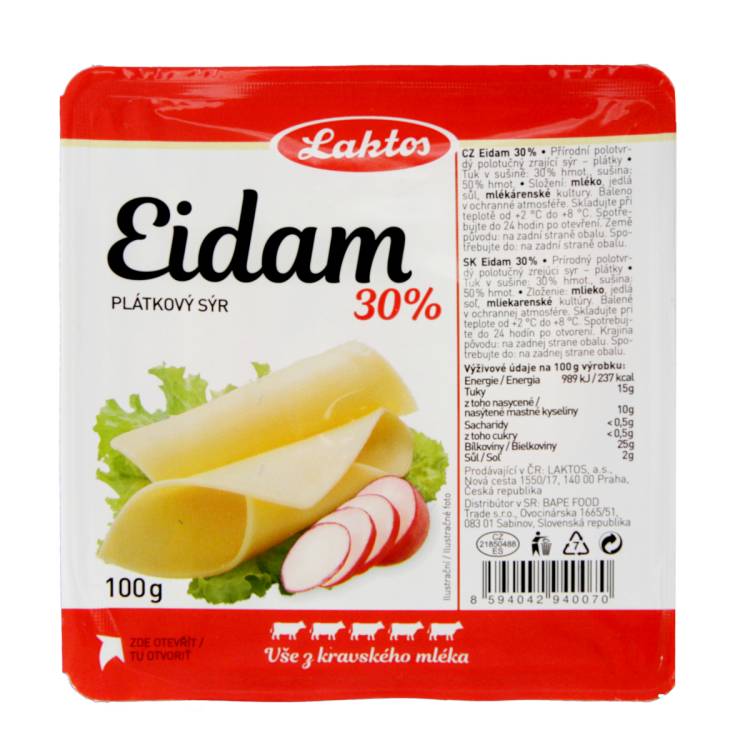 Obrázek k výrobku 2246 - Sýr plátky Eidam 30%